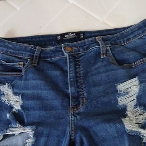 Hollister Distressed Dark Blue Boyfriend Jeans